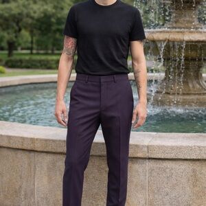 H&M Skinny Fit Dress Pants – Deep Burgundy / Plum – 30x30